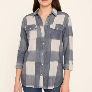 Current/Elliott Perfect Shirt Color Block Button Down Top Small NWOT